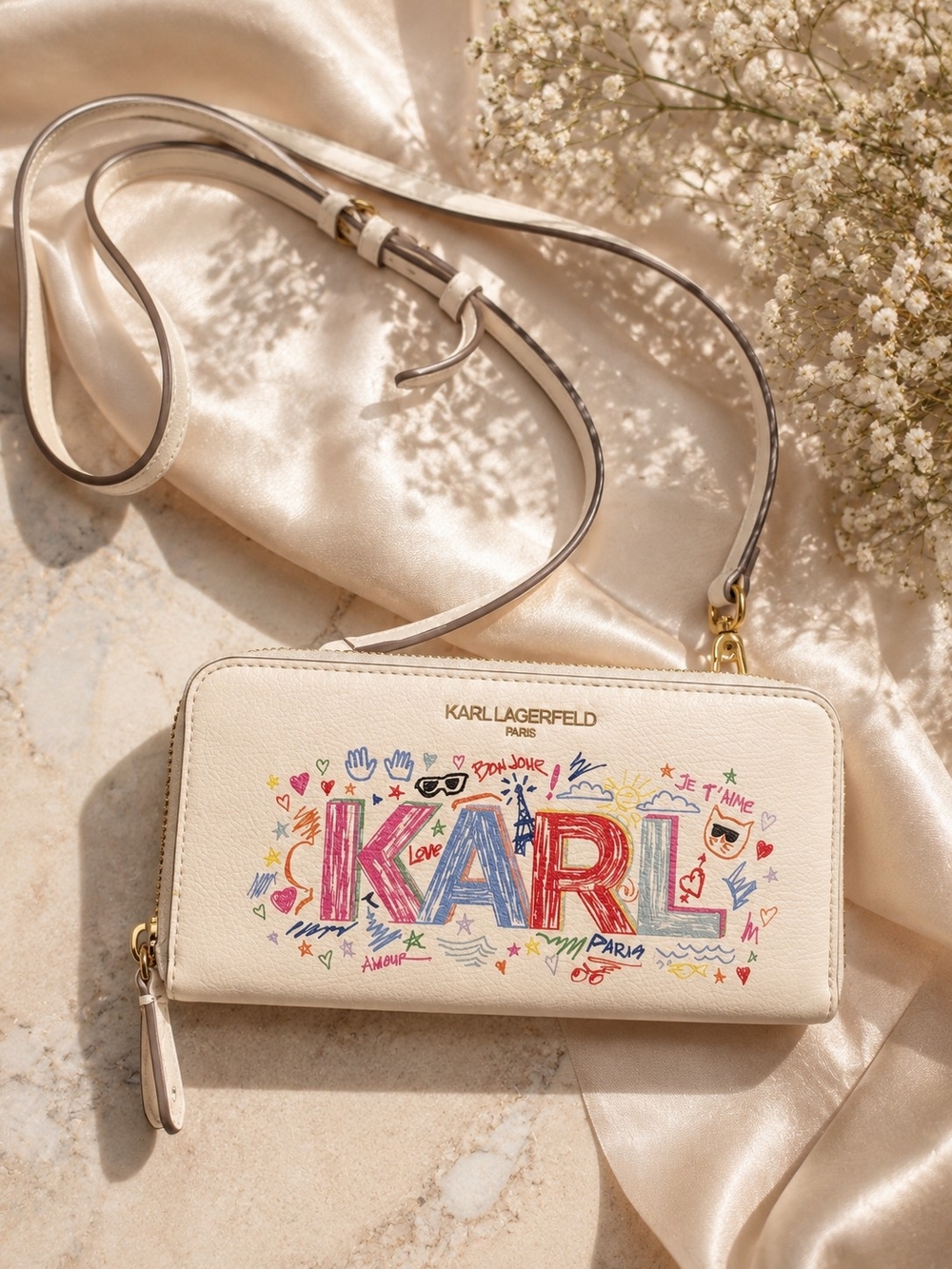 KARL LAGERFELD Clutch Cream Crossbody
